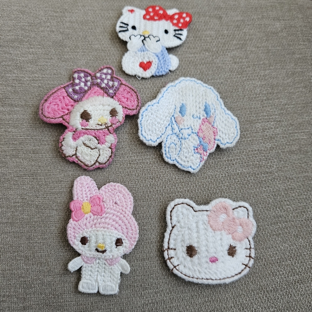 Sanrio Hello Kitty My Melody Cinammaroll Patches Hair Clips Lot